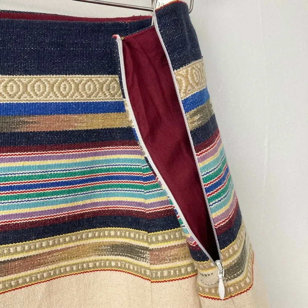 NWT Anthropologie Chloe Oliver Hayley‎ Skater Mini Skirt Multicolor Striped sz 6